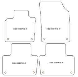 Tappetini per Volvo XC90 II 5 posti (anche Mild Hybrid / Plug-in Hybrid) 2015- MTM One