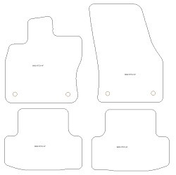 es. tapis MTM One - talonnette en moquette - bordure noir coton antiderapant