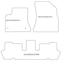 es. tapis conducteur MTM Plus - talonnette en caoutchouc - bordure rouge coton antiderapant