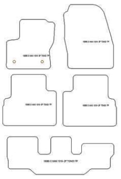 es. tapis conducteur MTM Plus - talonnette en caoutchouc - bordure rouge coton antiderapant