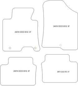 es. tapis conducteur MTM Plus - talonnette en caoutchouc - bordure rouge coton antiderapant