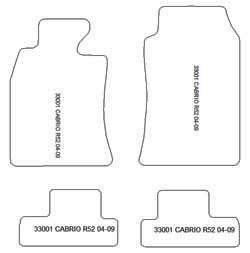 es. tapis conducteur MTM Plus - talonnette en caoutchouc - bordure rouge coton antiderapant