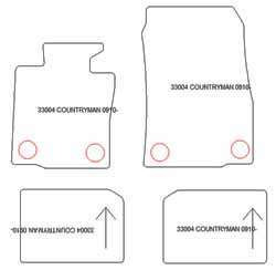 es. tapis conducteur MTM Plus - talonnette en caoutchouc - bordure rouge coton antiderapant