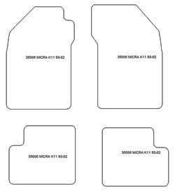 es. tapis conducteur MTM Plus - talonnette en caoutchouc - bordure rouge coton antiderapant