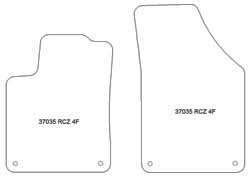 es. tapis conducteur MTM Plus - talonnette en caoutchouc - bordure rouge coton antiderapant