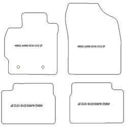 es. tapis conducteur MTM Plus - talonnette en caoutchouc - bordure rouge coton antiderapant