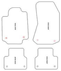 es. tapis de sol auto MTM Top - bordure noire similicuir - surpiqure blanche