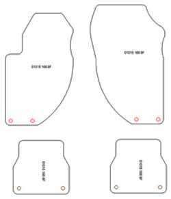 es. tapis de sol auto MTM Top - bordure noire similicuir - surpiqure blanche