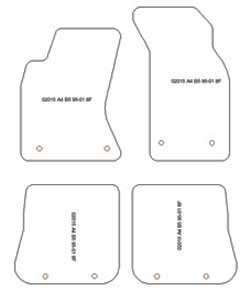 es. tapis de sol auto MTM Top - bordure noire similicuir - surpiqure blanche