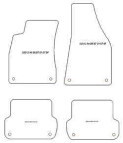 es. tapis de sol auto MTM Top - bordure noire similicuir - surpiqure blanche