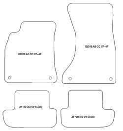 es. tapis de sol auto MTM Top - bordure noire similicuir - surpiqure blanche