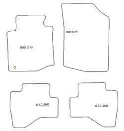 es. tapis de sol auto MTM Top - bordure noire similicuir - surpiqure blanche