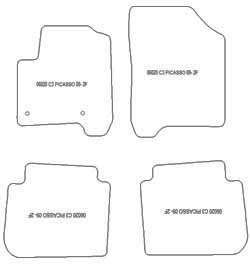 es. tapis de sol auto MTM Top - bordure noire similicuir - surpiqure blanche