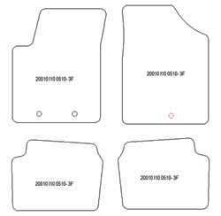 es. tapis de sol auto MTM Top - bordure noire similicuir - surpiqure blanche