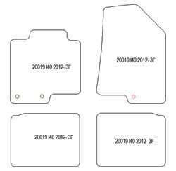 es. tapis de sol auto MTM Top - bordure noire similicuir - surpiqure blanche