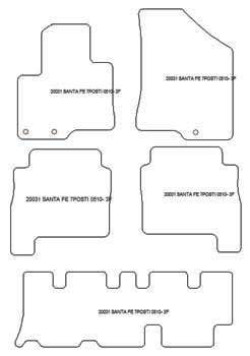 es. tapis de sol auto MTM Top - bordure noire similicuir - surpiqure blanche