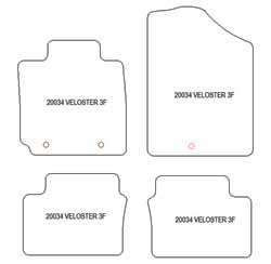 es. tapis de sol auto MTM Top - bordure noire similicuir - surpiqure blanche