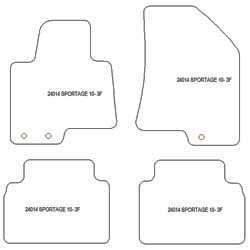 es. tapis de sol auto MTM Top - bordure noire similicuir - surpiqure blanche