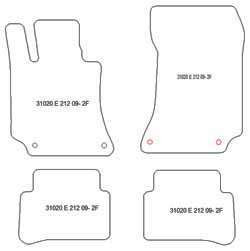 es. tapis de sol auto MTM Top - bordure noire similicuir - surpiqure blanche