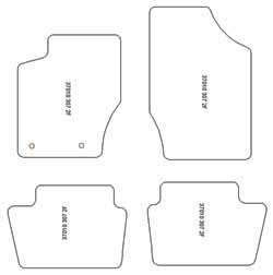 es. tapis de sol auto MTM Top - bordure noire similicuir - surpiqure blanche