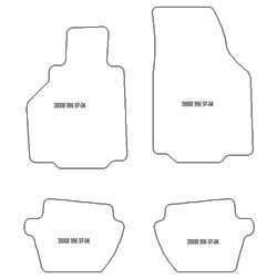 es. tapis de sol auto MTM Top - bordure noire similicuir - surpiqure blanche