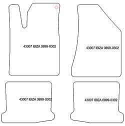 es. tapis de sol auto MTM Top - bordure noire similicuir - surpiqure blanche