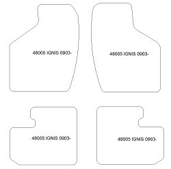 es. tapis de sol auto MTM Top - bordure noire similicuir - surpiqure blanche