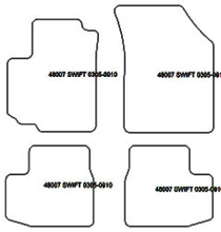 es. tapis de sol auto MTM Top - bordure noire similicuir - surpiqure blanche