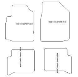 es. tapis de sol auto MTM Top - bordure noire similicuir - surpiqure blanche