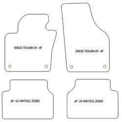 es. tapis de sol auto MTM Top - bordure noire similicuir - surpiqure blanche