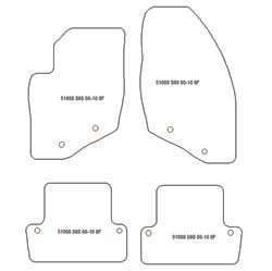 es. tapis de sol auto MTM Top - bordure noire similicuir - surpiqure blanche