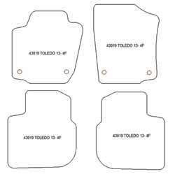 es. tapis de sol auto MTM Top - bordure noire similicuir - surpiqure blanche