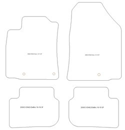 es. tapis de sol auto MTM Top - bordure noire similicuir - surpiqure blanche