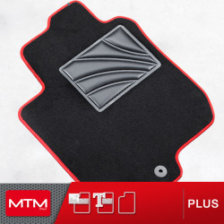 es. tapis conducteur MTM Plus - talonnette en caoutchouc - bordure rouge coton antiderapant