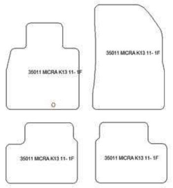 es. tapis conducteur MTM Plus - talonnette en caoutchouc - bordure rouge coton antiderapant