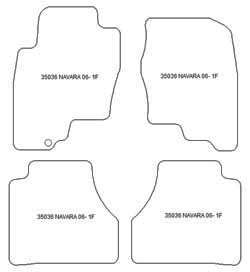 Tapis De Sol Nissan Navara D40 2004-2014 - En Boue De Diatomée - Lot De 4 - Antidérapant, Facile à Nettoyer